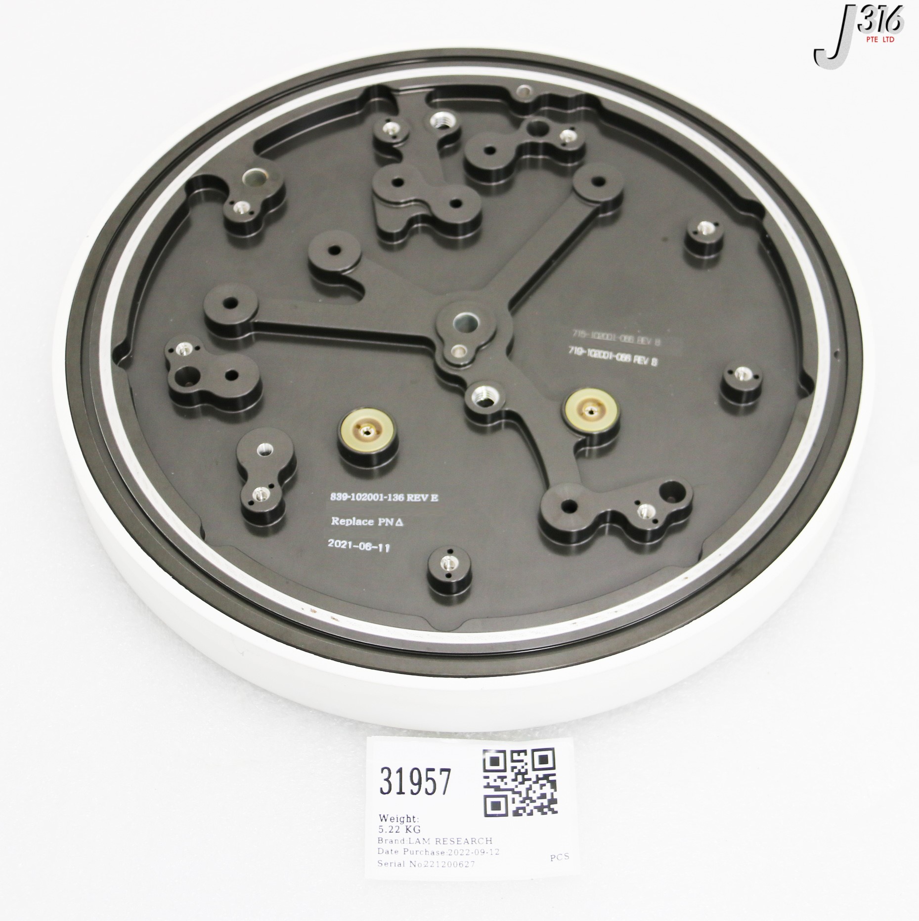 売却済 31957 LAM RESEARCH ELECTROSTATIC CHUCK, 719-102001-066 (PARTS) 715